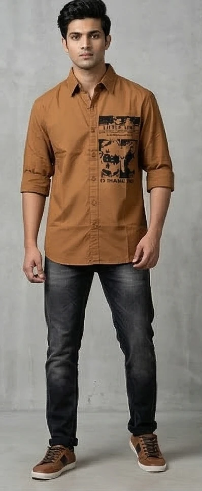 Men's  Little Simz "Thank You" Graphic Streetwear Shirt – Brown