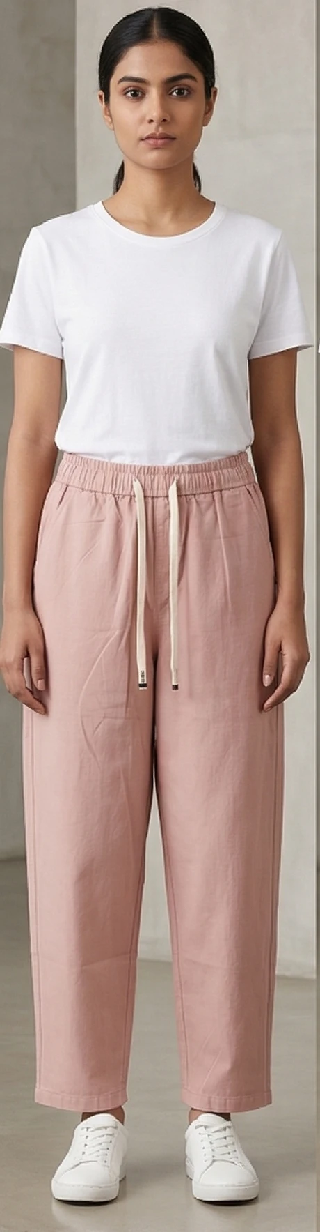 Women Dusty Pink Solid Relaxed Fit Trousers