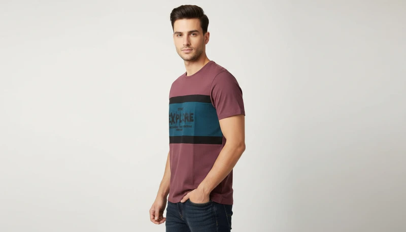 Man's round neck T-shirt