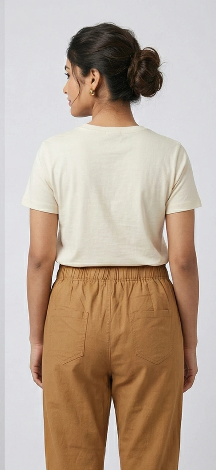 Women Camel Brown Solid Relaxed Fit Trousers