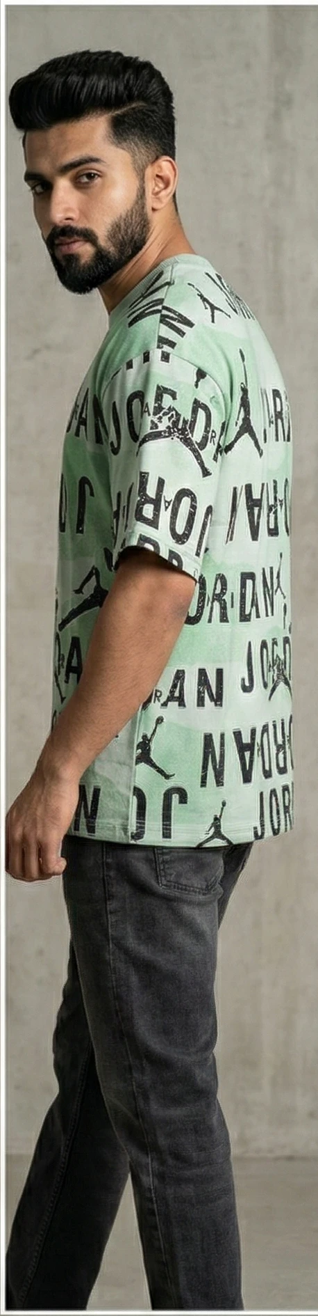 Men's Green Typography Printed Regular Fit T-shirt