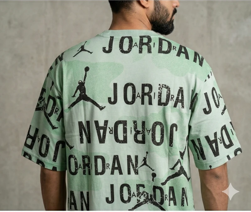 Men's Green Typography Printed Regular Fit T-shirt