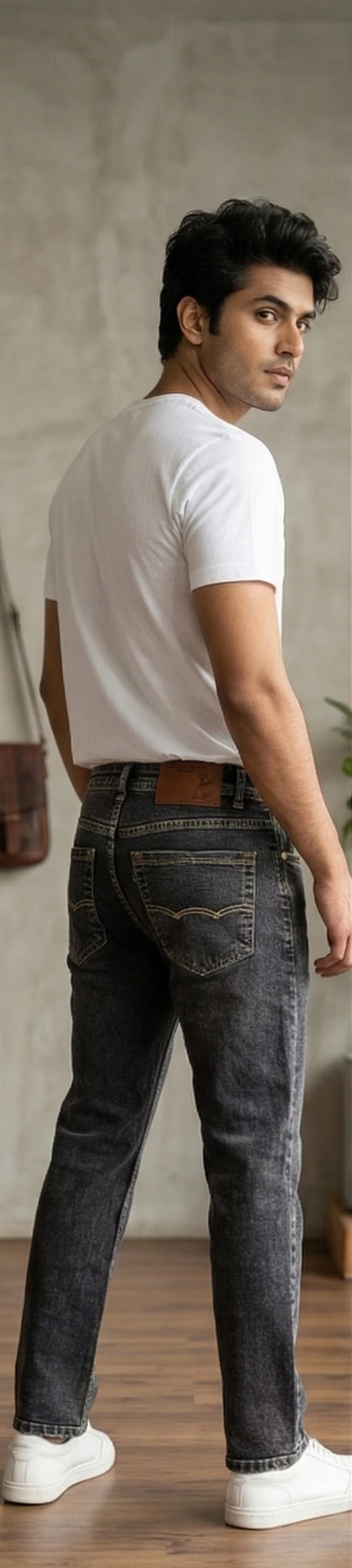 Men's Grey Distressed Slim Fit Jeans