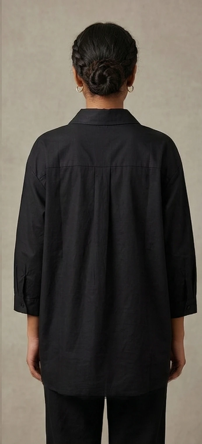 Artisanal Embroidered Collar Shirt – Mixed Media Patchwork Edition