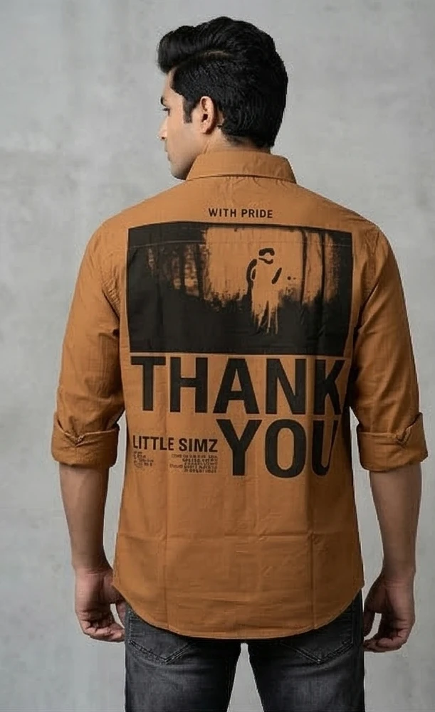 Men's  Little Simz "Thank You" Graphic Streetwear Shirt – Brown