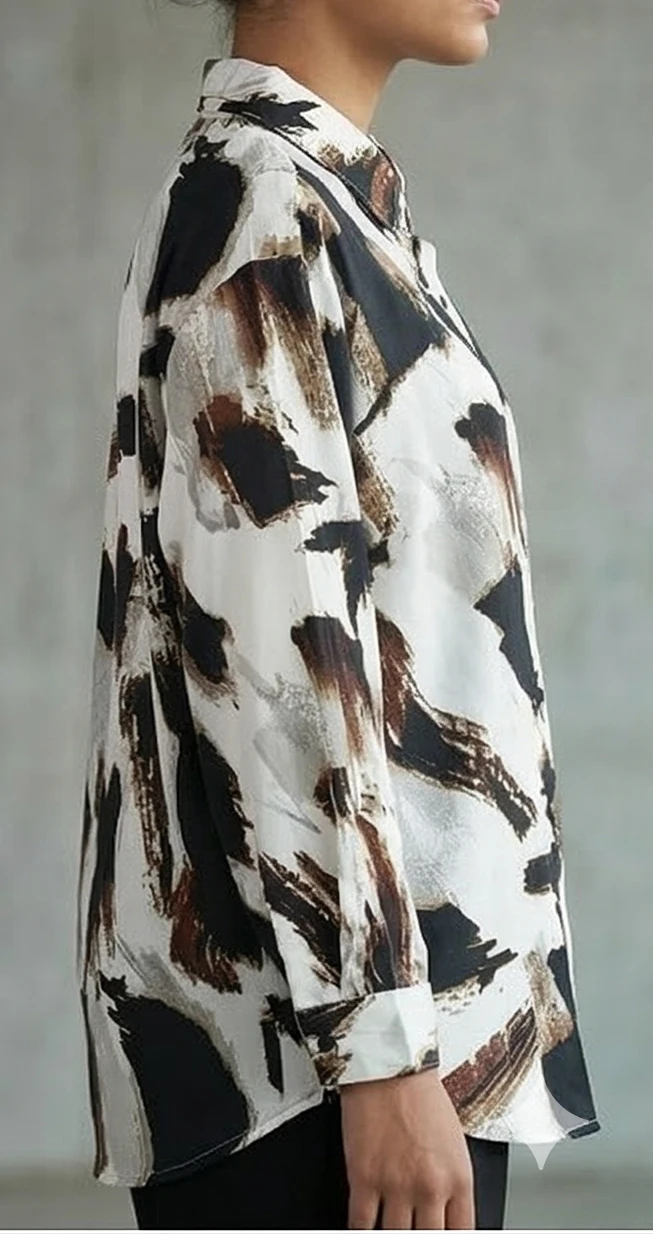 Women’s Down Shirt & High-Waist Wide-Leg Trousers Set - 2 Piece Co-ord