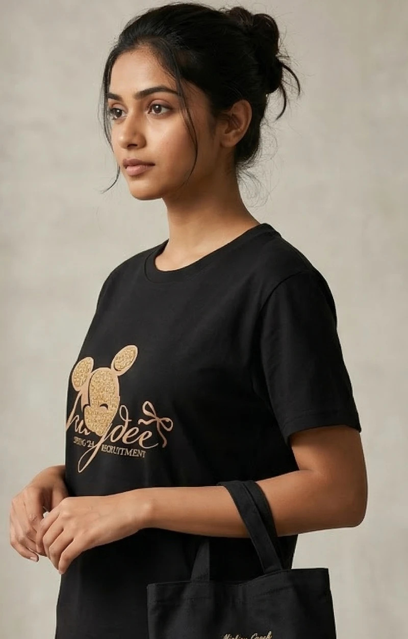 Premium Graphic Tee & Matching "Mickey Coach" Mini Canvas Tote