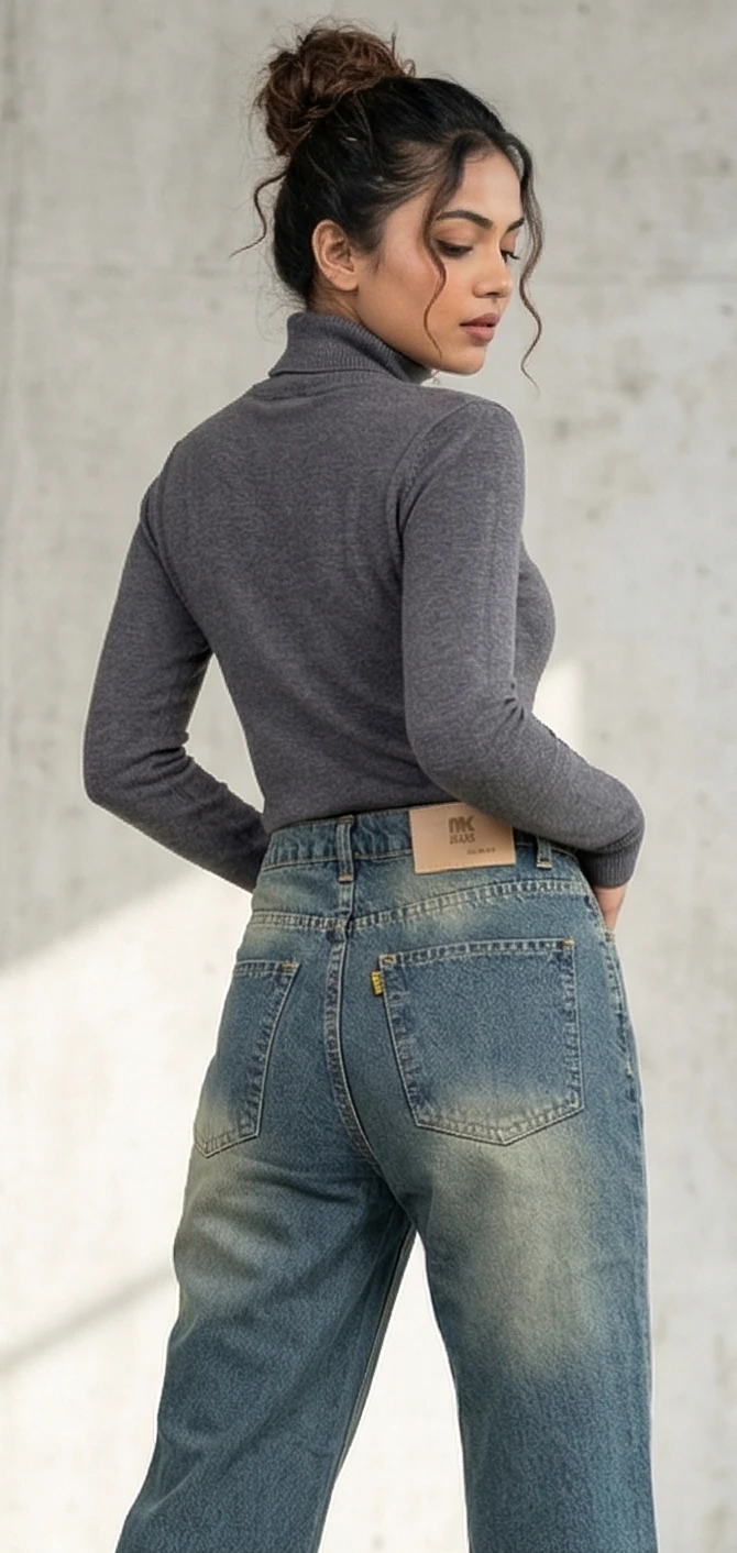 Women’s High-Waist Vintage Wash Straight Leg Jeans