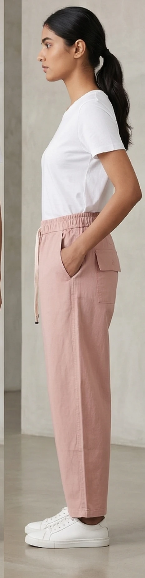 Women Dusty Pink Solid Relaxed Fit Trousers