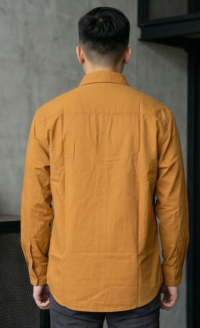 Men Mustard & White Geometric Colorblocked Casual Shirt